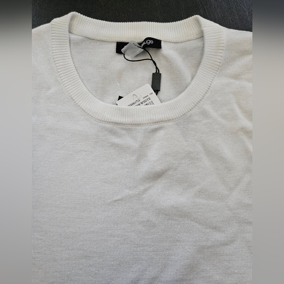 NWT - Cable & Gauge Snow White Short Sleeve Crew Neck Knit Jersey - Size L - Picture 5 of 11